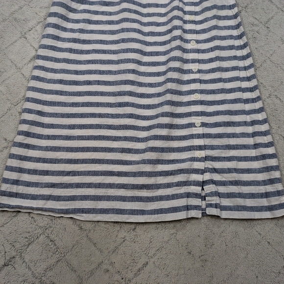 J. Jill Skort Women's XL Blue White Stripe Love Linen Maxi Side Button Nautical - Picture 2 of 8